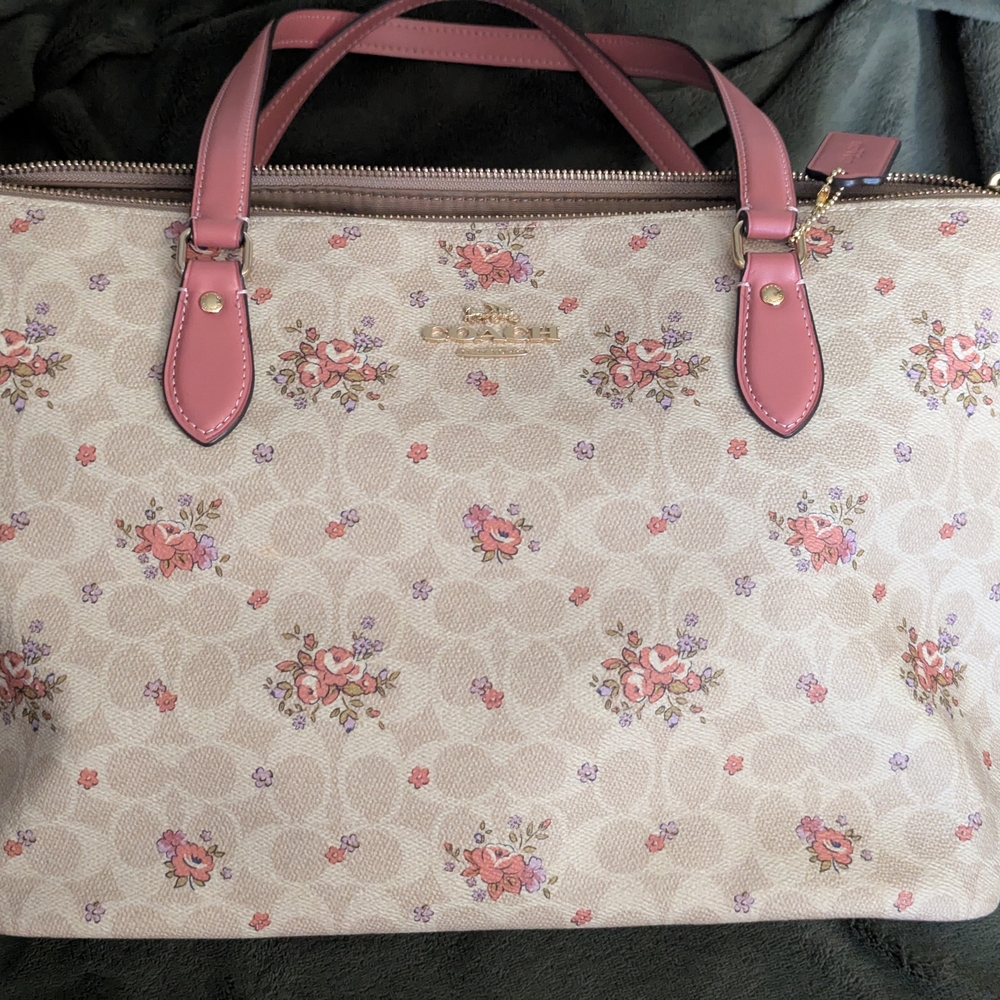 Coach Floral Print Women's Bag - Pink and Cream